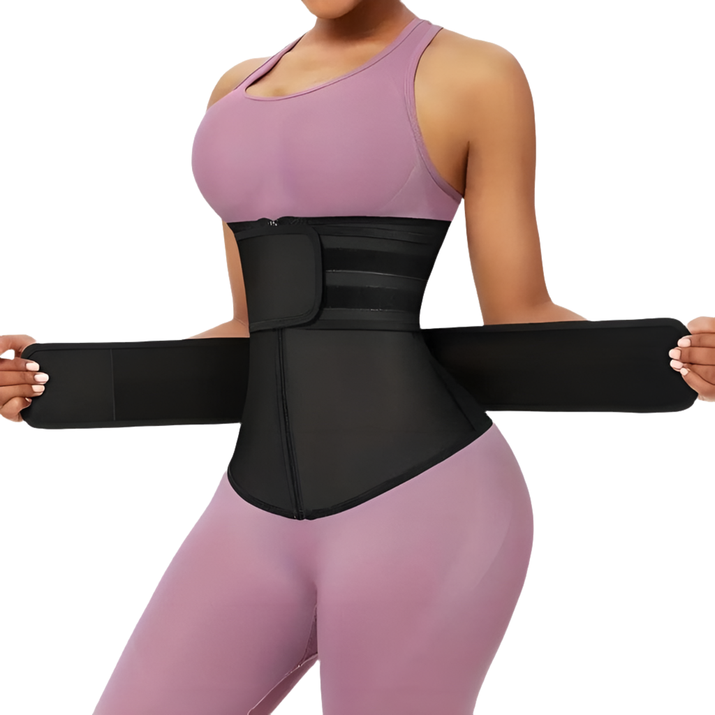 Cross-border sports women's waist trainer slimming belt sweaty adjustable zipper reinforced body shaping abdominal belt