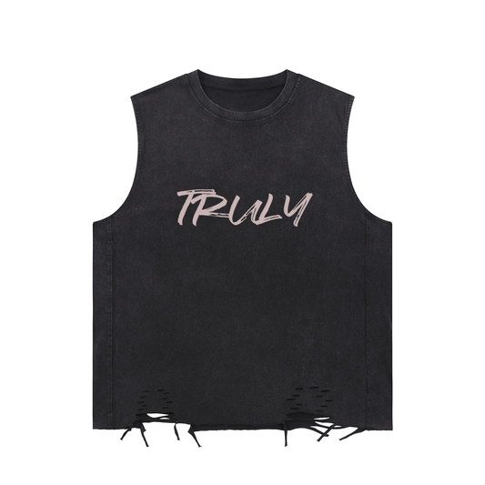 Snow Washed Raw-Hem Tank Top